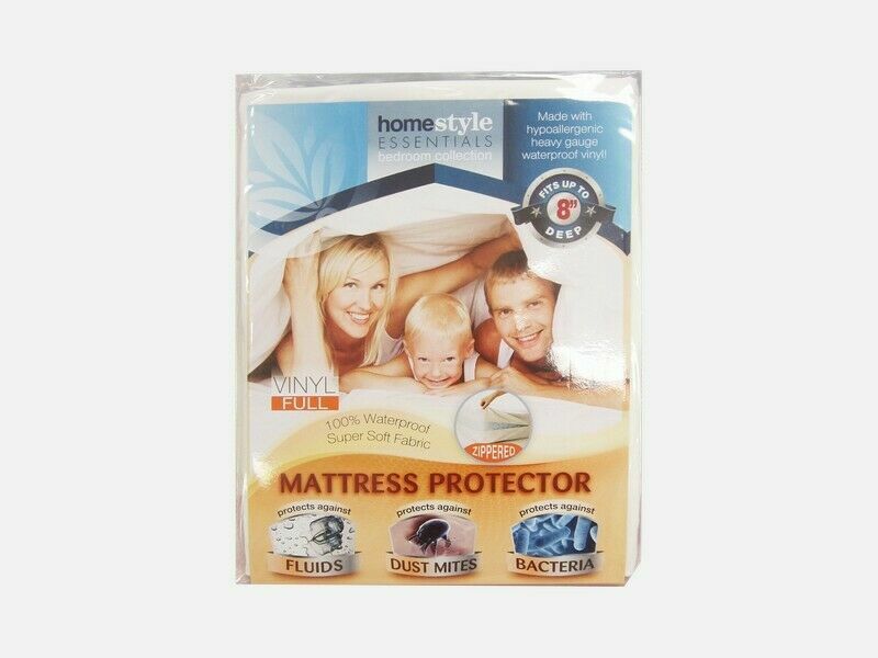 Vinyl Mattress Protector-Waterproof & Dust Mite Proof Durable Cover- Full Size