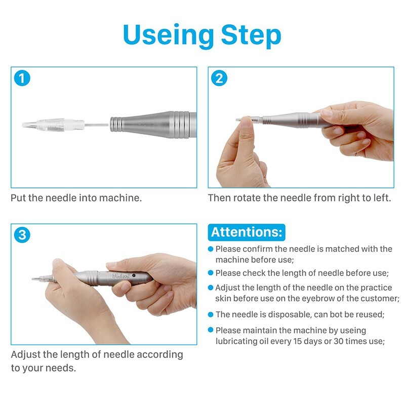 Screw Tattoo Needles Microblading Cartridge Needle for Permanent Makeup Eyebrow