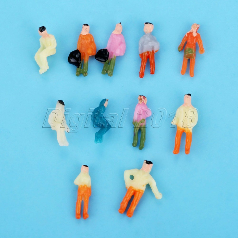 100Pc 1:300 Multicolor Model People Figures For Train Railway Layout Scenery DIY