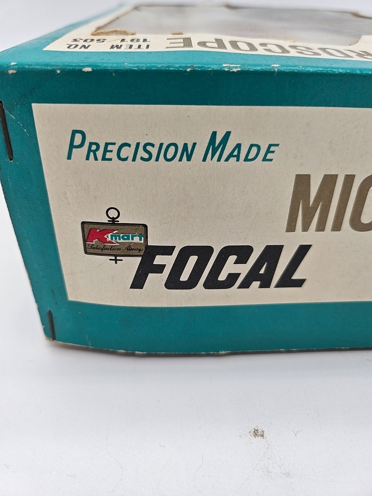 Vintage Precision Made Kmart Focal Microscope Educational With Slides