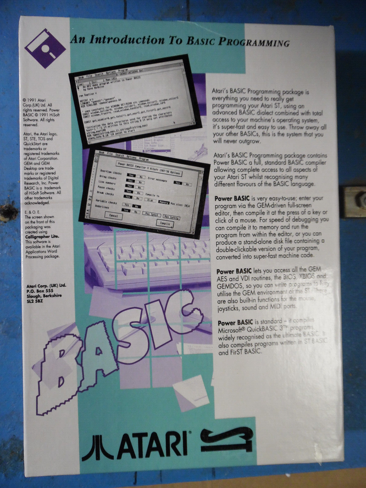 Introduction to Basic Programming Atari/HISOFT 1040/Mega/TT ST NEW Disk