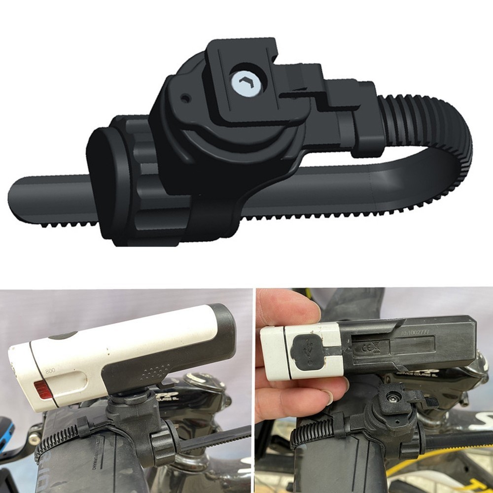 Bicycle Light Mount Handlebar Light ABS Bicycle Accessories Black Cycling