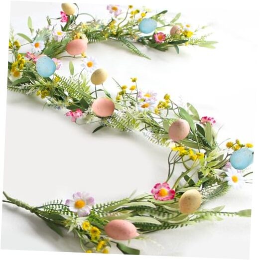5FT Easter Garland Faux Spring Vine with Easter Eggs Berries for Rustic 1