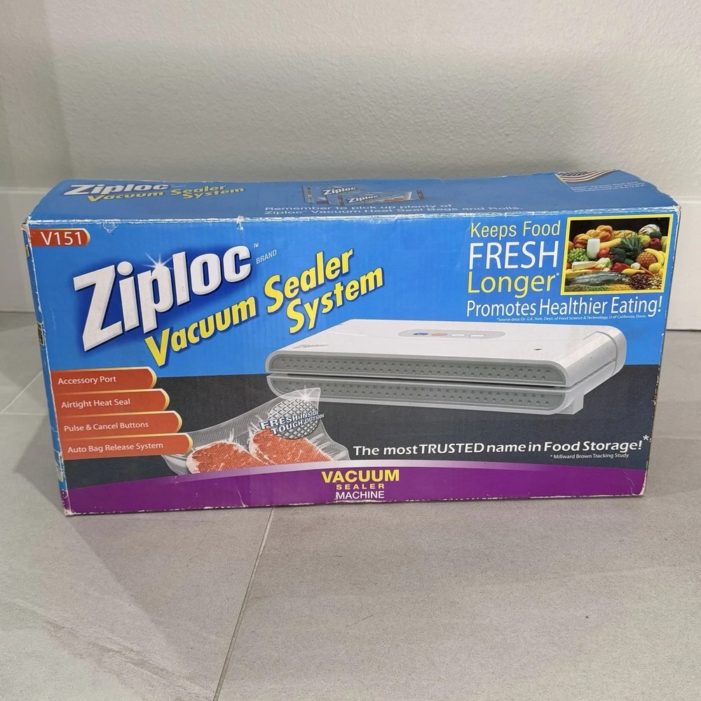 Ziploc Vacuum Sealer System V151 Food Storage Machine w Box Tested