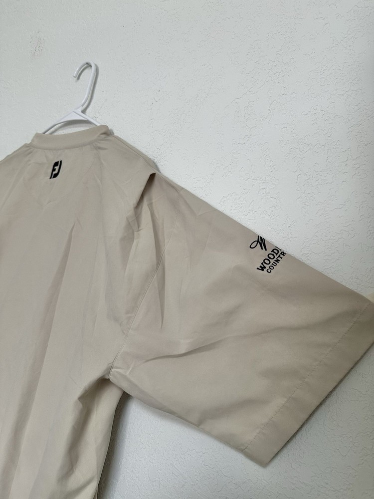 FootJoy V Neck Windbreaker Golf Shirt Jacket Men Sz Medium Pullover Short Sleeve