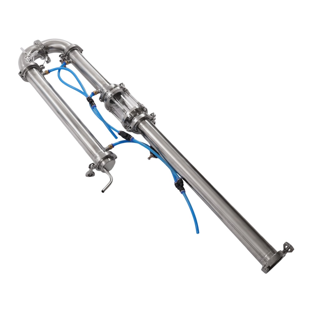 Tubular Distillation Tower+Sight Glass Copper Mesh Brewing Equipment Distiller