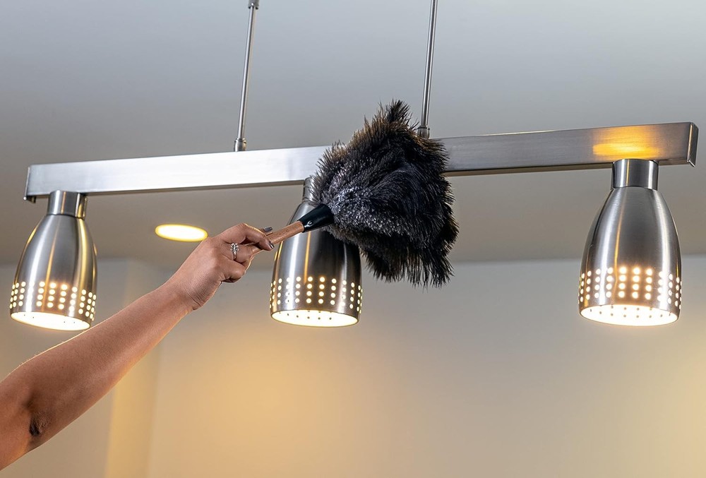 Premium Genuine Ostrich Feather Duster 14" Handheld Reusable Cleaning Tool