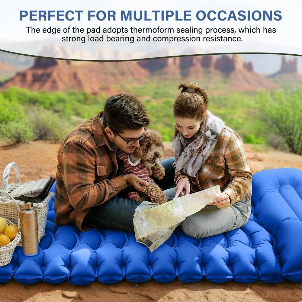 Compact Camping Sleeping Mat with Built-in Pillow