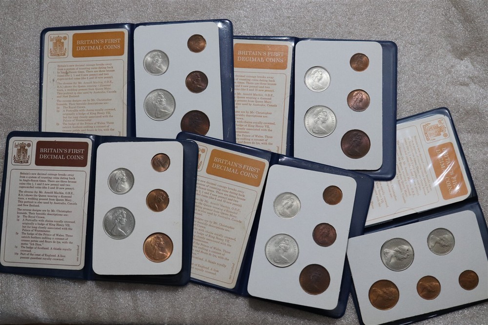 🧭 🇬🇧 UK GB FIRST DECIMAL SETS - 5 WALLETS B59 #38 BXQU