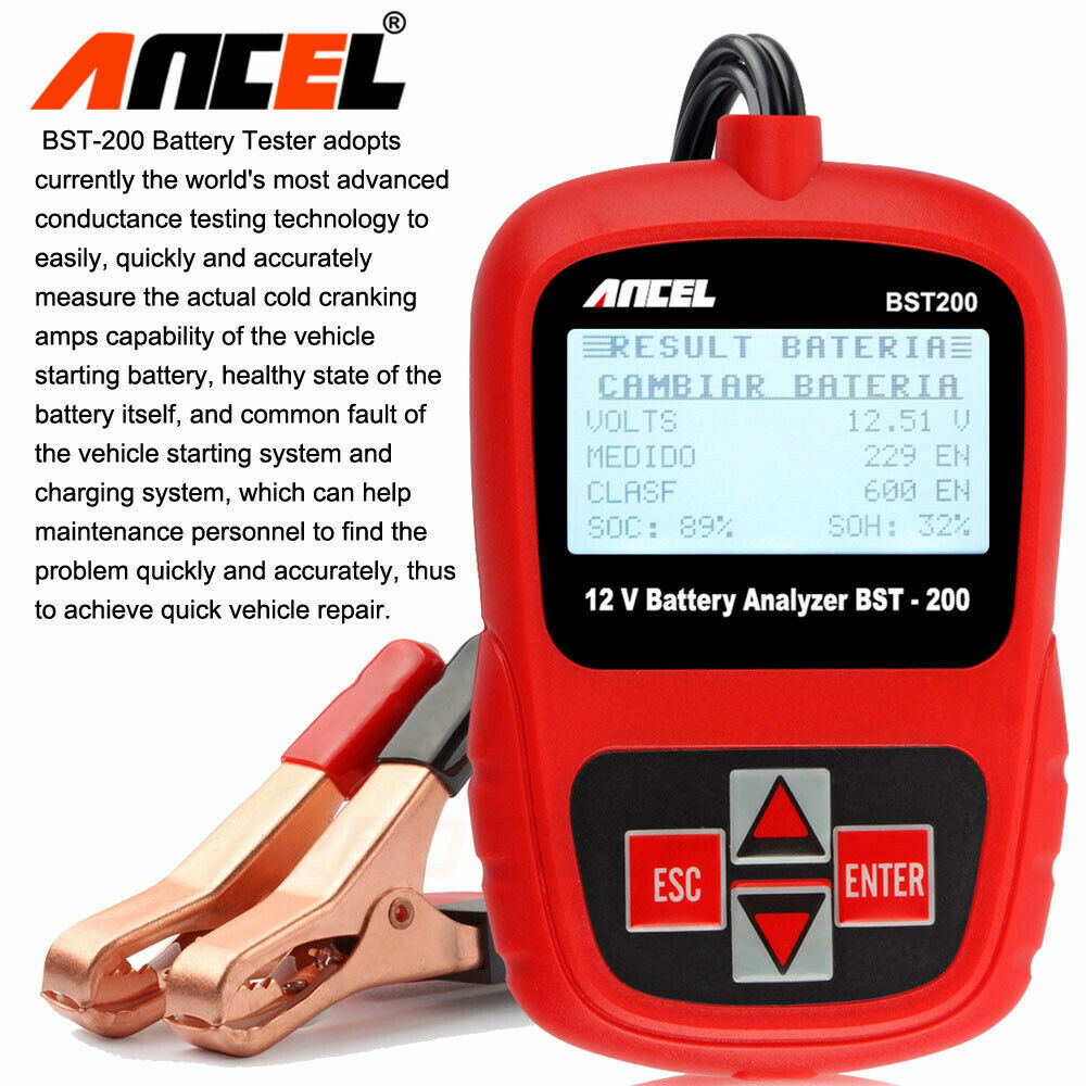 ANCEL BST200 12V Car Battery Load Tester Digital Analyzer 1100CCA Multi Language