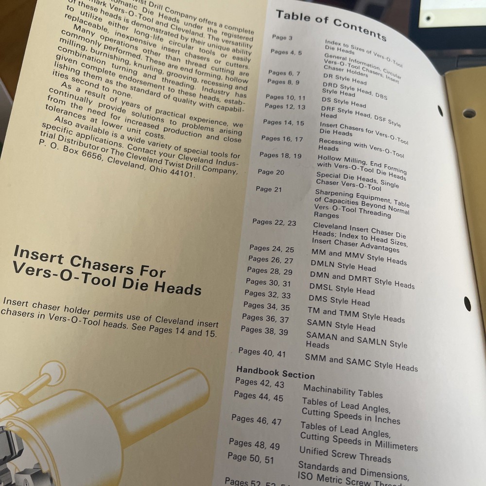 Thread Cutting Die Heads Catalog No. 77
