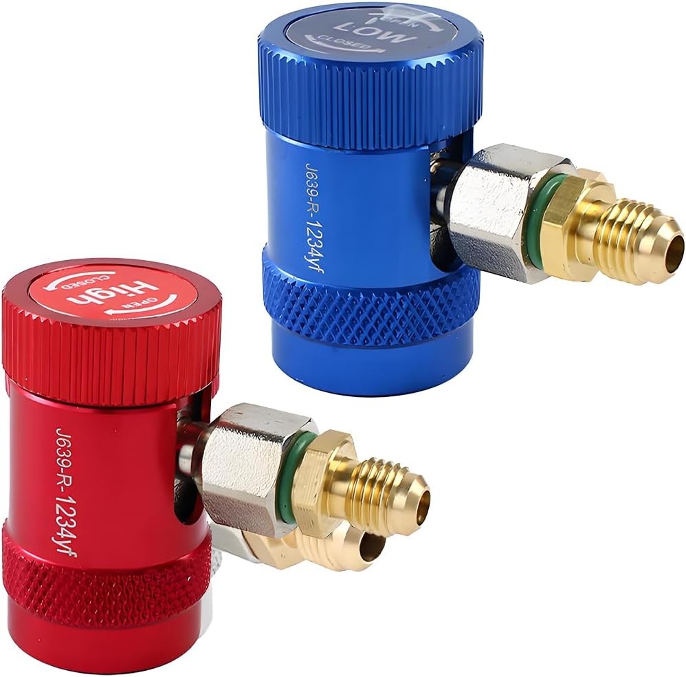 R1234yf A/C Refrigerant Quick Coupler Adapter Set, Adjustable High & Low Pressur