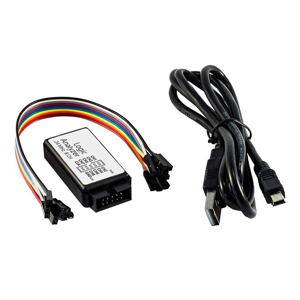 Versatile 8CH USB Logic Analyzer with 12PCS Color Clips - Compact Solution