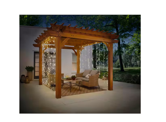 Hampton Bay 300-Light Indoor/Outdoor Plug-In LED Willow Curtain String Light Set