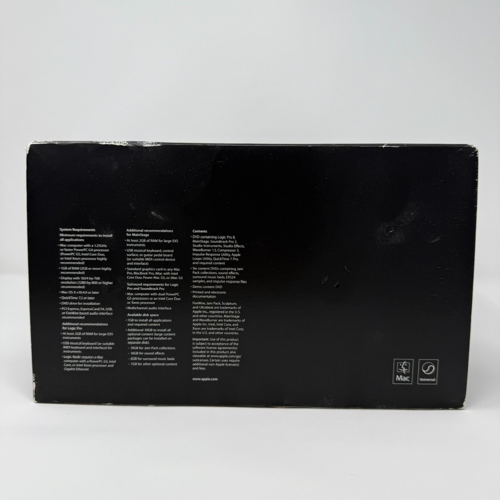 Apple Logic Studio Logic Pro 8 Complete Vntg Software 2007 w Essential Training