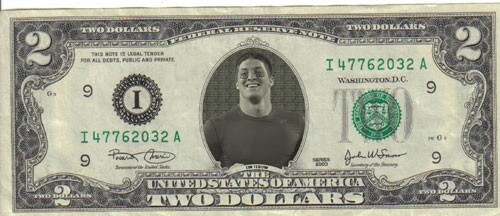 Broncos Tim Tebow $2 Dollar bill Mint real