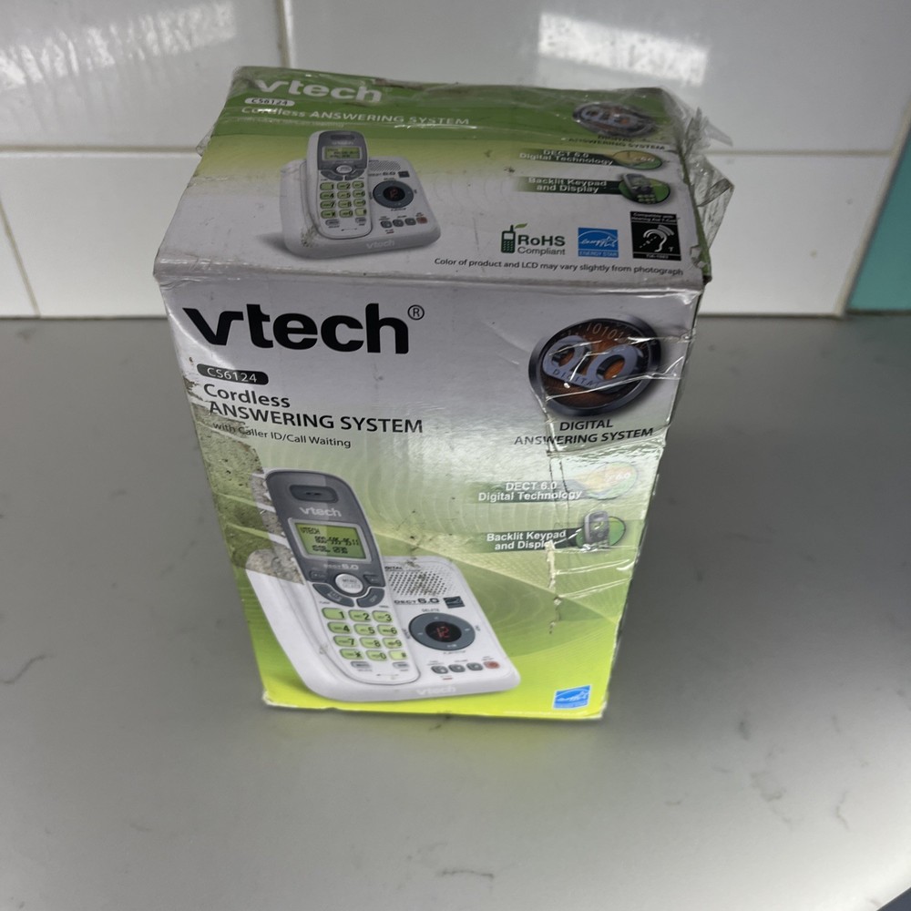 VTECH *CS6124* 1 HANDSET CORDLESS DIGITAL ANSWERING SYSTEM WHITE Open box