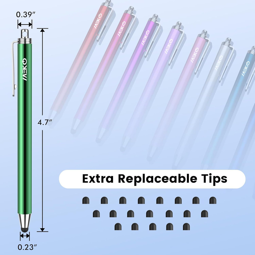 Stylus Pens for Touchscreens, 10 Pack Thin Rubber Tip Stylus Replaceable Tip Fea