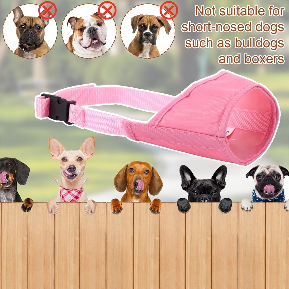 Muzzle for Small Dogs, Comfortable Adjustable Anti-Biting Puppy pink