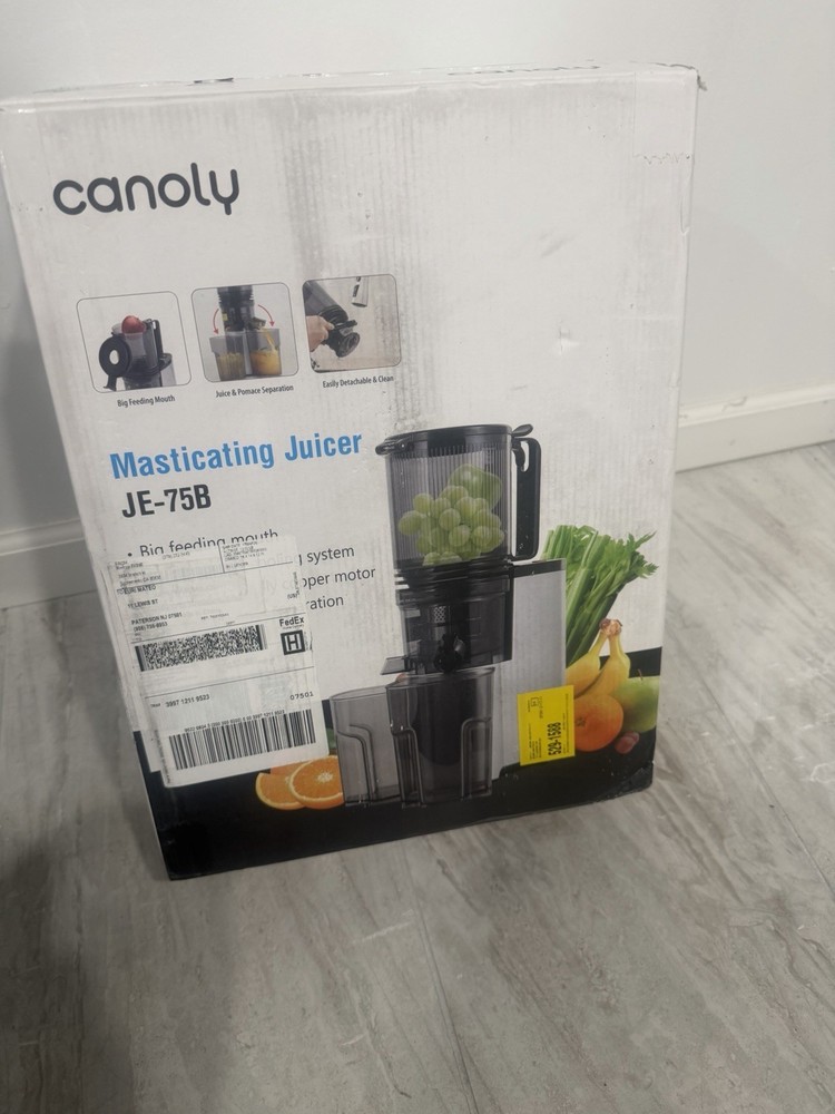 Canoly JE-75B Masticating Juicer Cold Press Slow Juicer - OPEN BOX NEVER USED