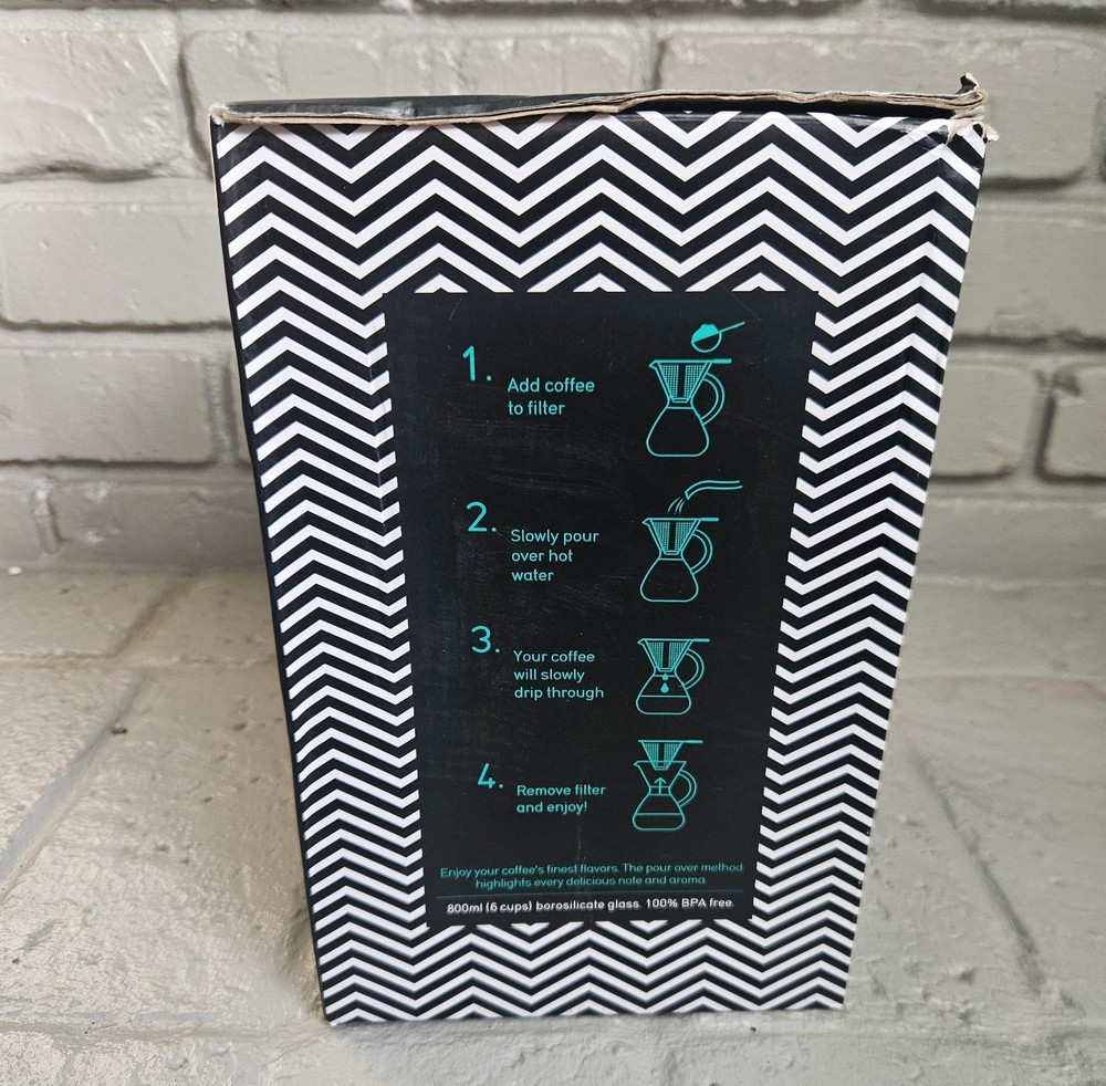 Coffee Gator Pour Over Coffee Maker 6 Cups Glass