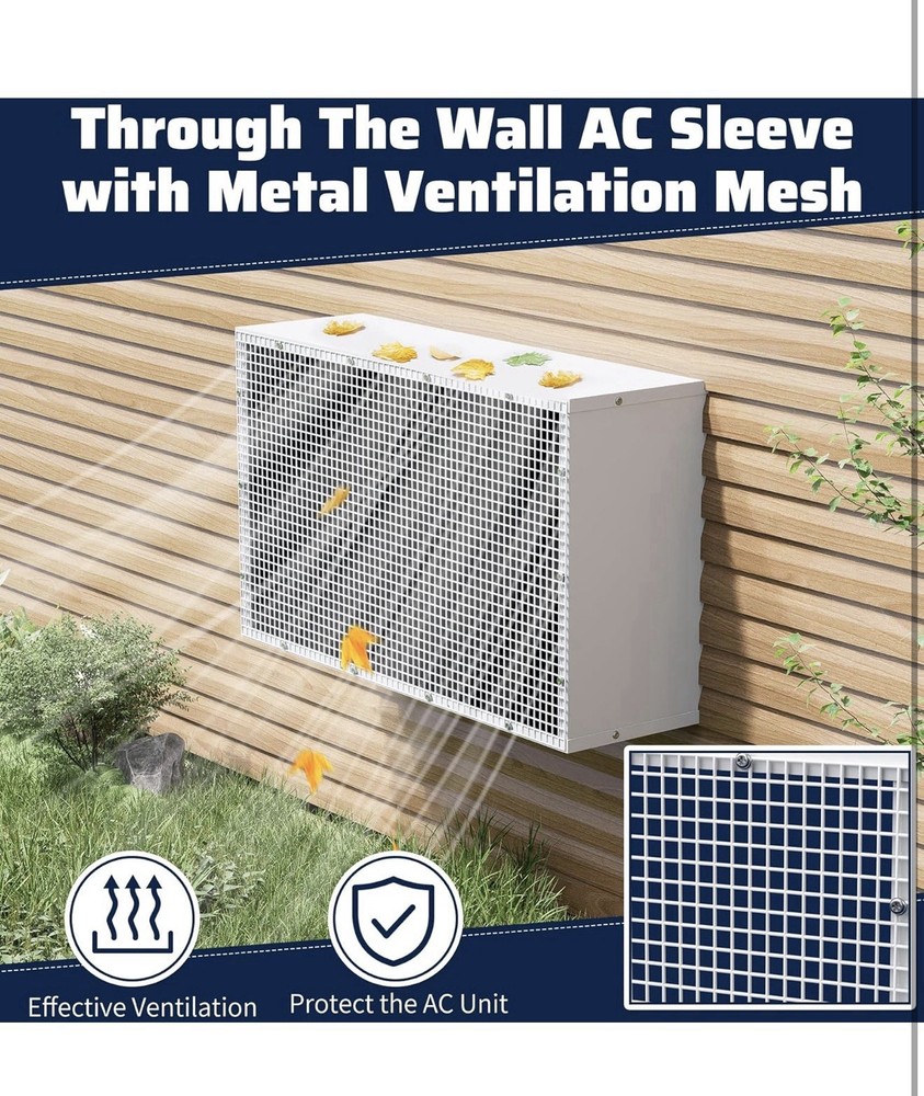 Durable AC Wall Sleeve with Grille for 26" Units - Easy Installation!