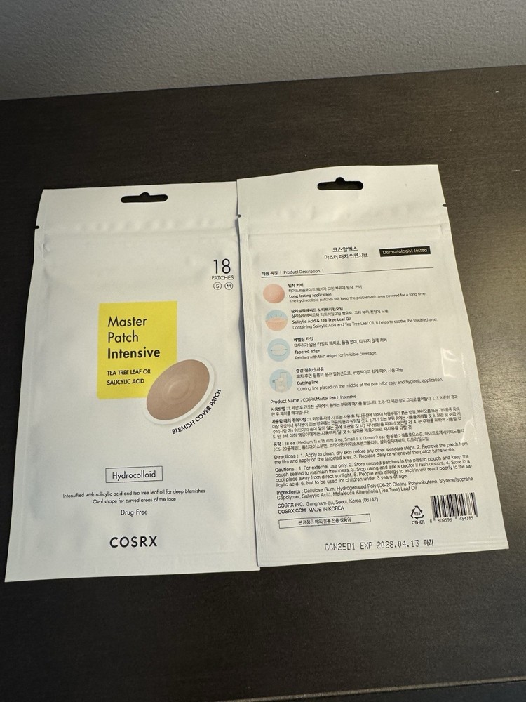 COSRX Master Patch Intensive Blemish Cover Patch Hydrocolloid 18 Patch 4/28 X2