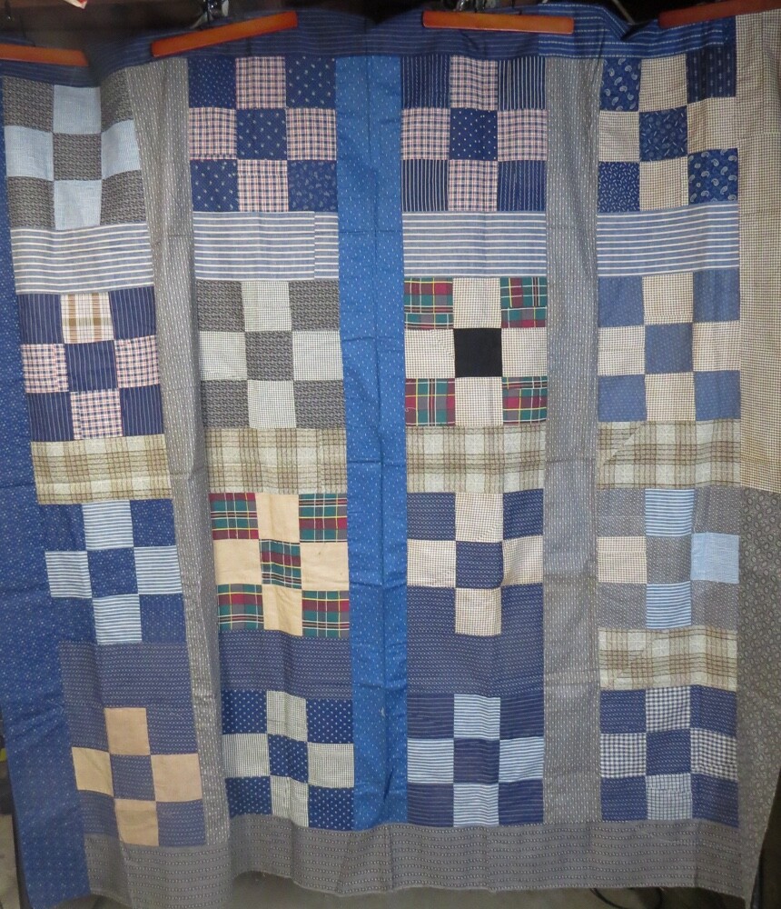 Vntg Quilt Top - Scrappy 9-Patch