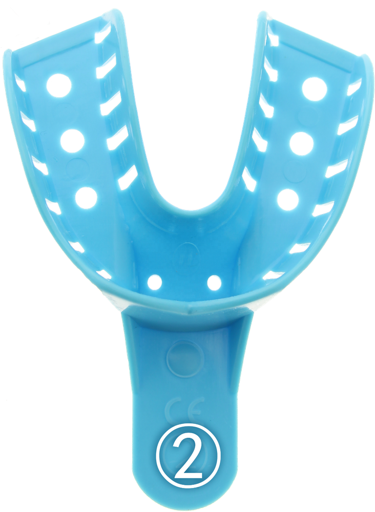 Dental Impression Trays Perforated Plastic Multiple Sizes Available 12/Bag