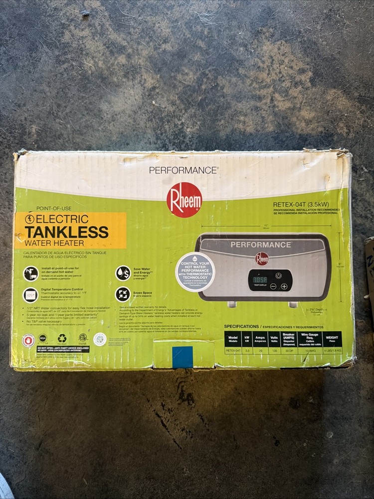 Rheem Performance 3.5kW 0.68GPM 120V Point of Use Tankless Electric Water Heater