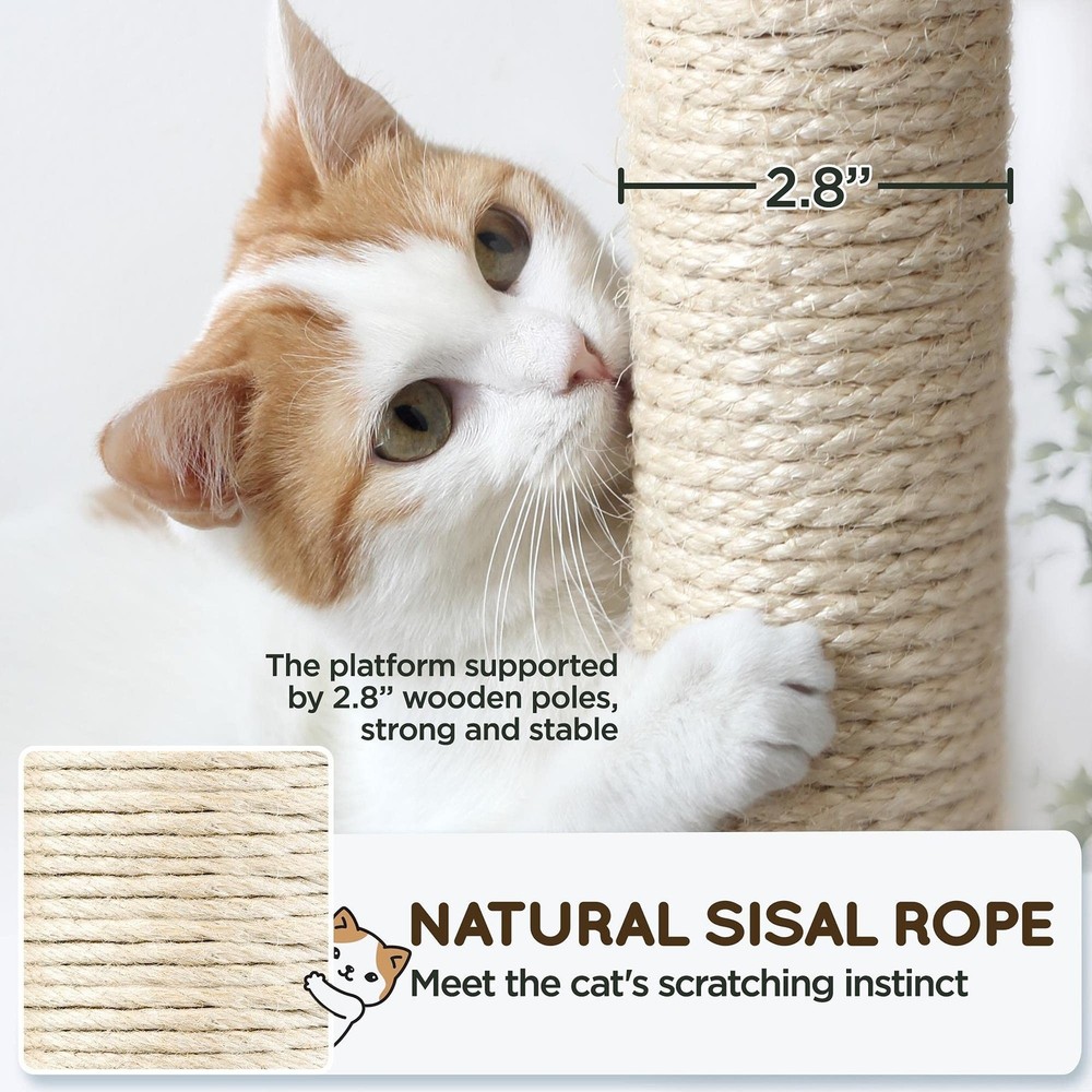 Yaheetech 63 in Cat Tree Tower Multi-Level Scratching Posts Hammock