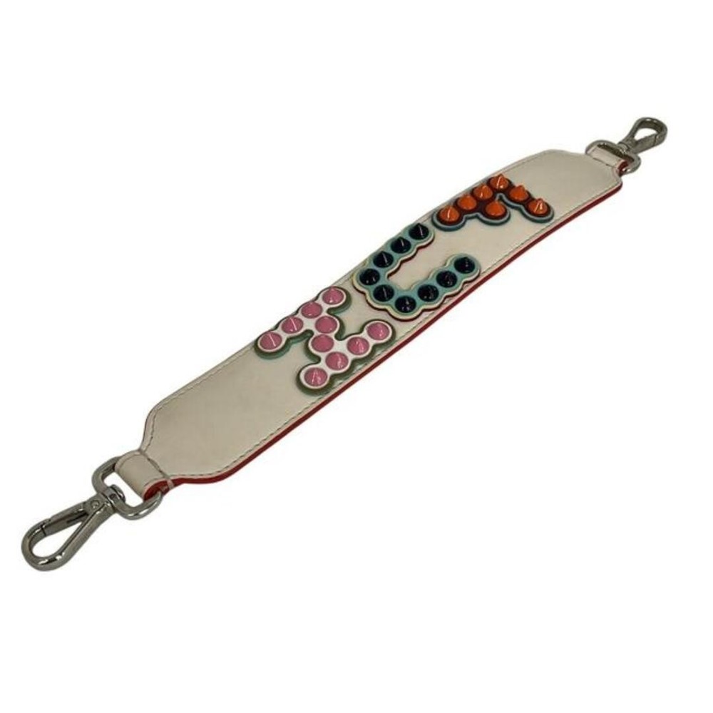 Fendi Shoulder Strap Mini You Ivory Silver Multi Studs Leather