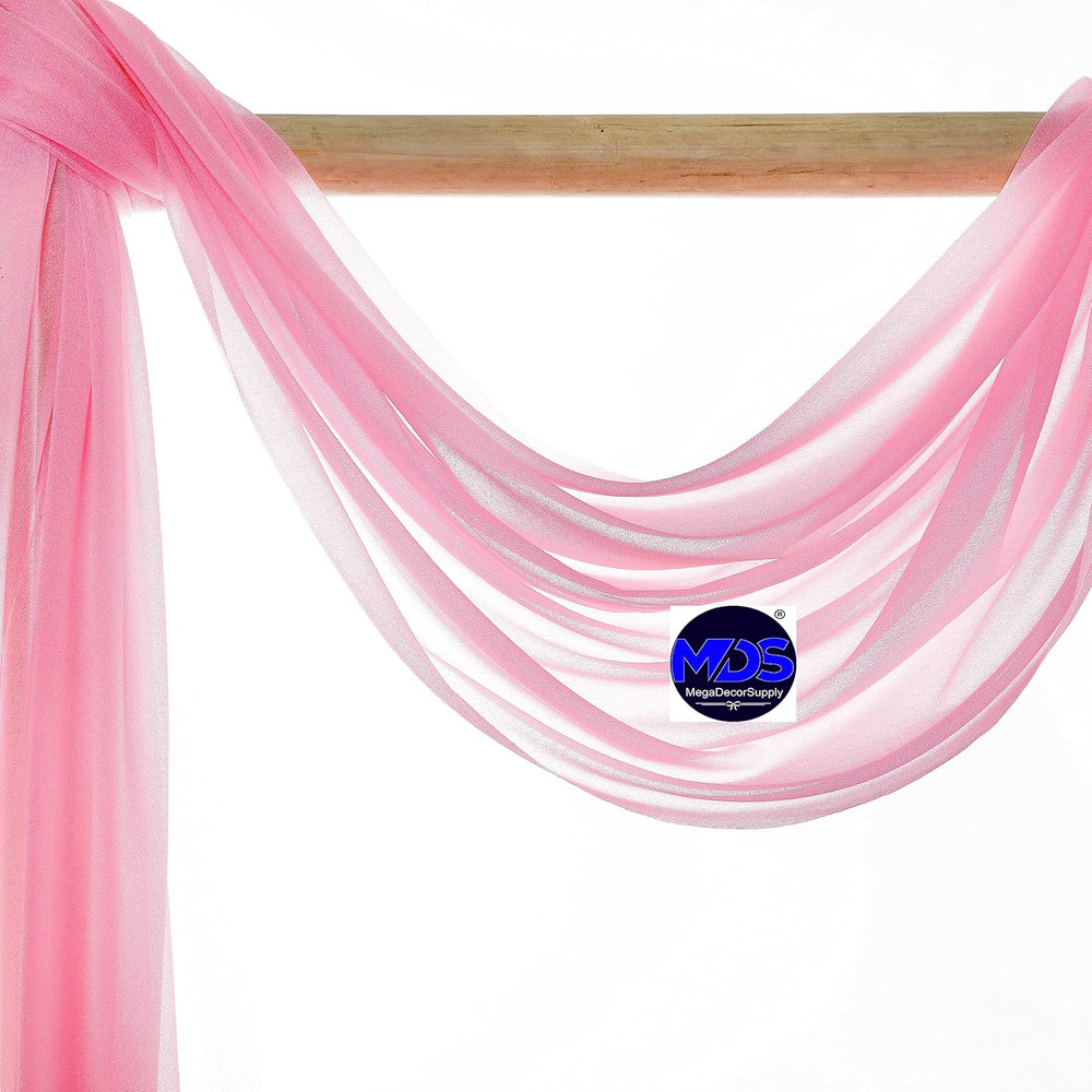 Pack of 1 Wedding Arch Drape Panel (30" Width X 20Ft Long) Sheer Chiffon Arbor C