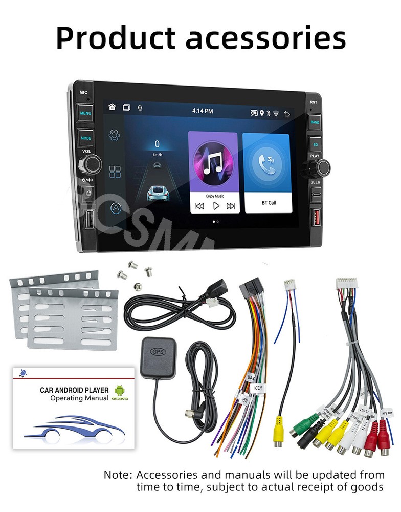 2Din Android Car Stereo Radio Bluetooth GPS Navigation for Carplay Android Auto