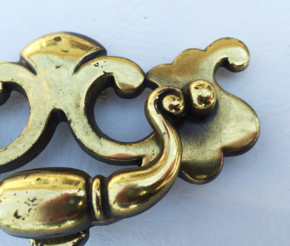 Vintage Brass KBC Antique Hardware Chippendale drawer pull handle...3" centers