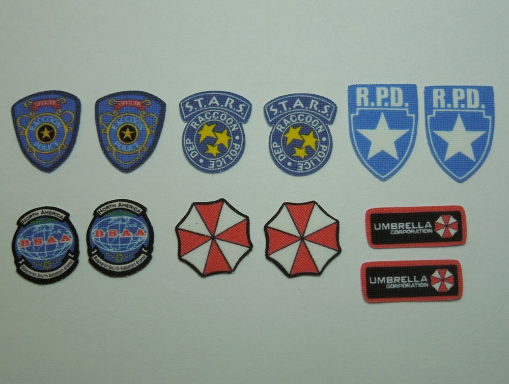 1/6 Scale Resident Evil Fabric Patches for action figures