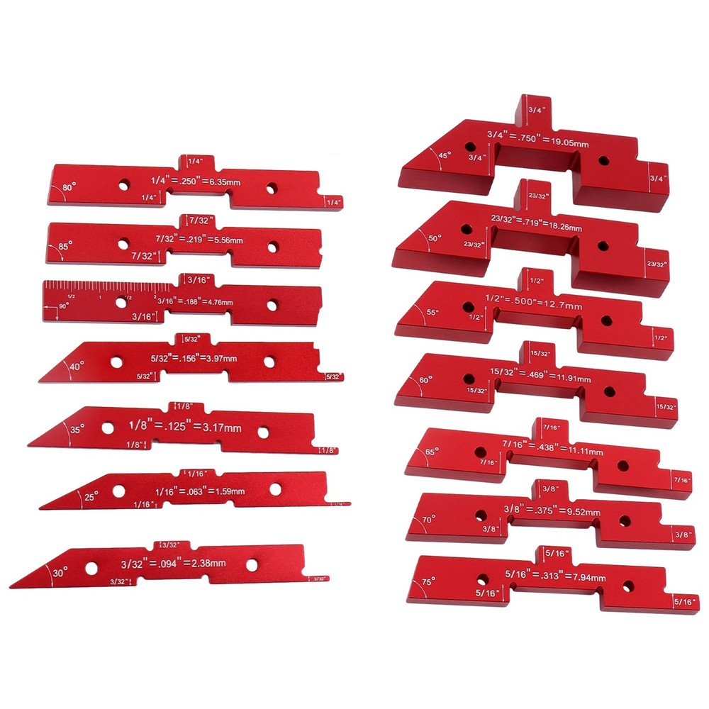 14 Pack Setup Blocks Woodworking Aluminum Precision Router Table Setup Bars
