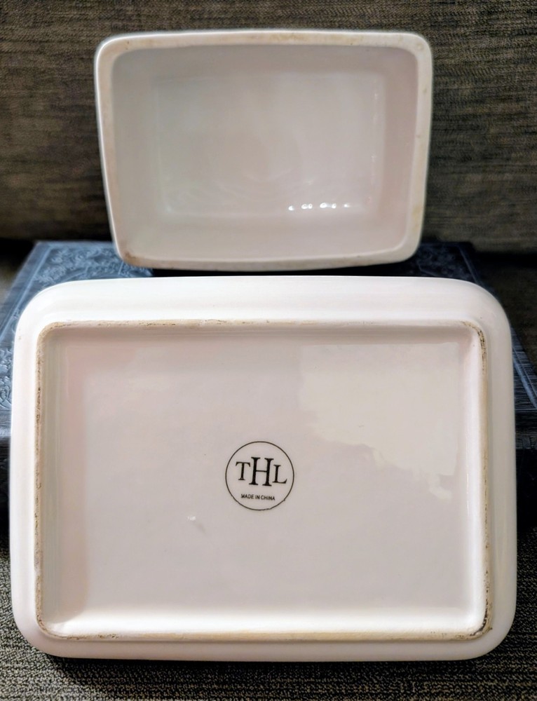 THL White Covered Butter Dish