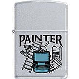 Zippo Windproof Metal Design Fire Lighter - Painter with Blue Paint Can