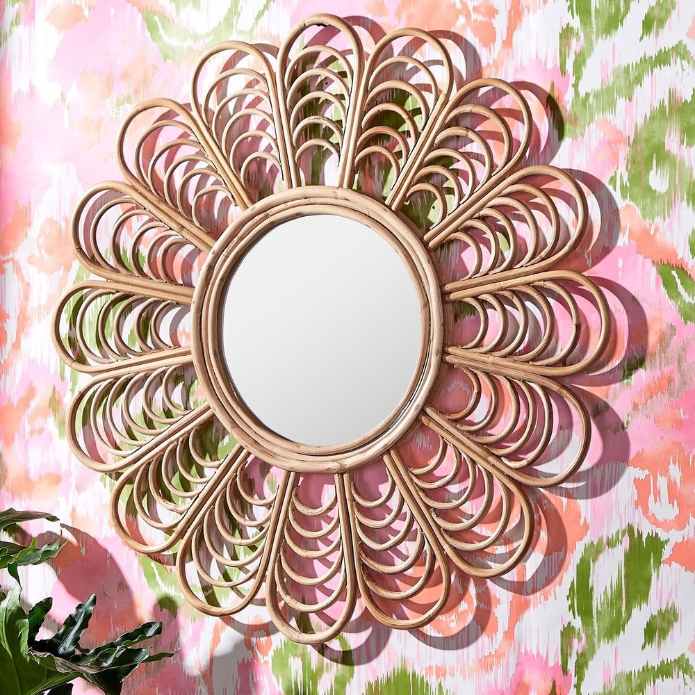 Two's Company Flower Shaped Wall Mirror
