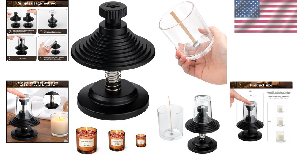 Candle Making Essential – Adjustable Wick Holder for Straight & Centered Wicks