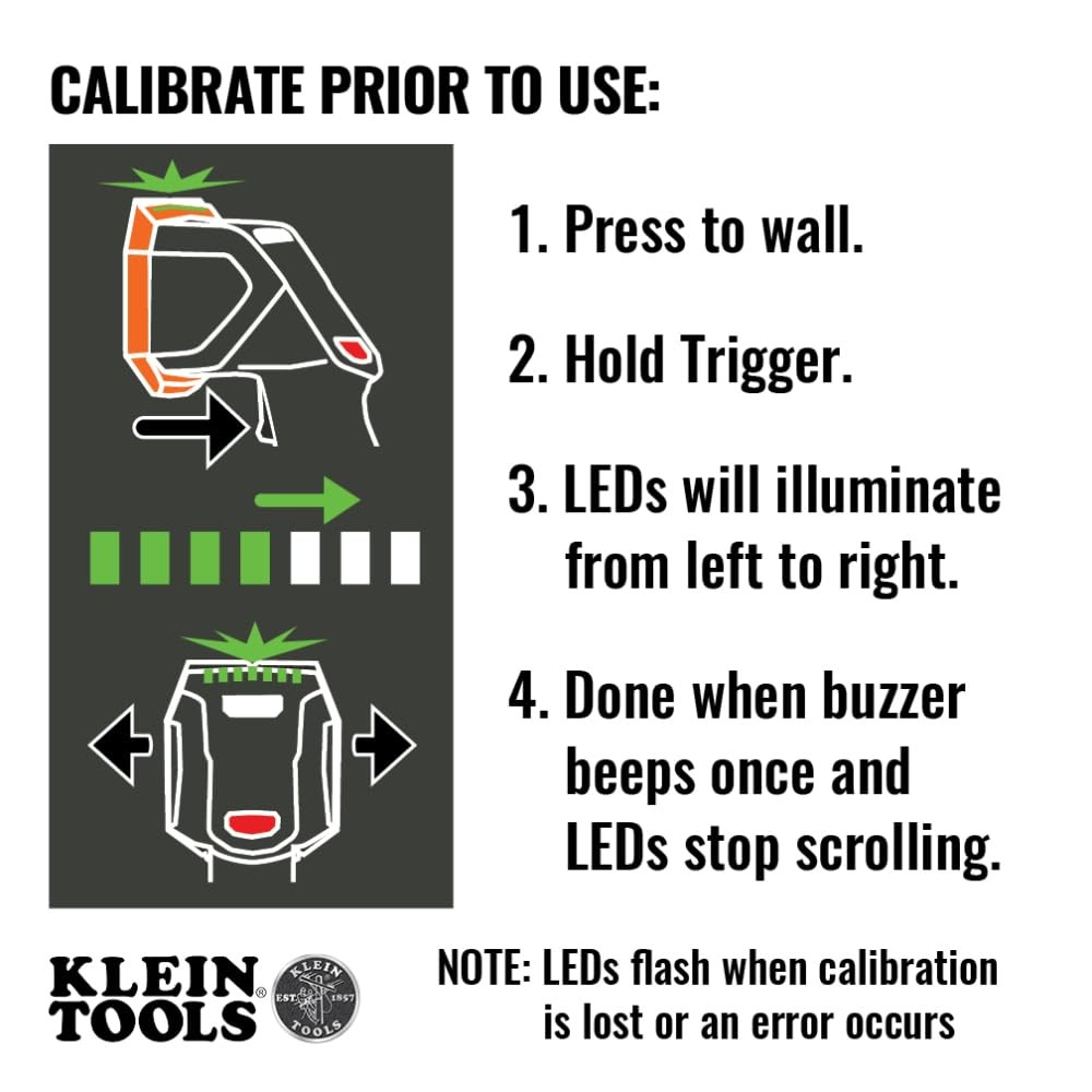 Klein Tools ESF150LL Electronic Stud Finder with Cross-Line Lasers, Bubble...