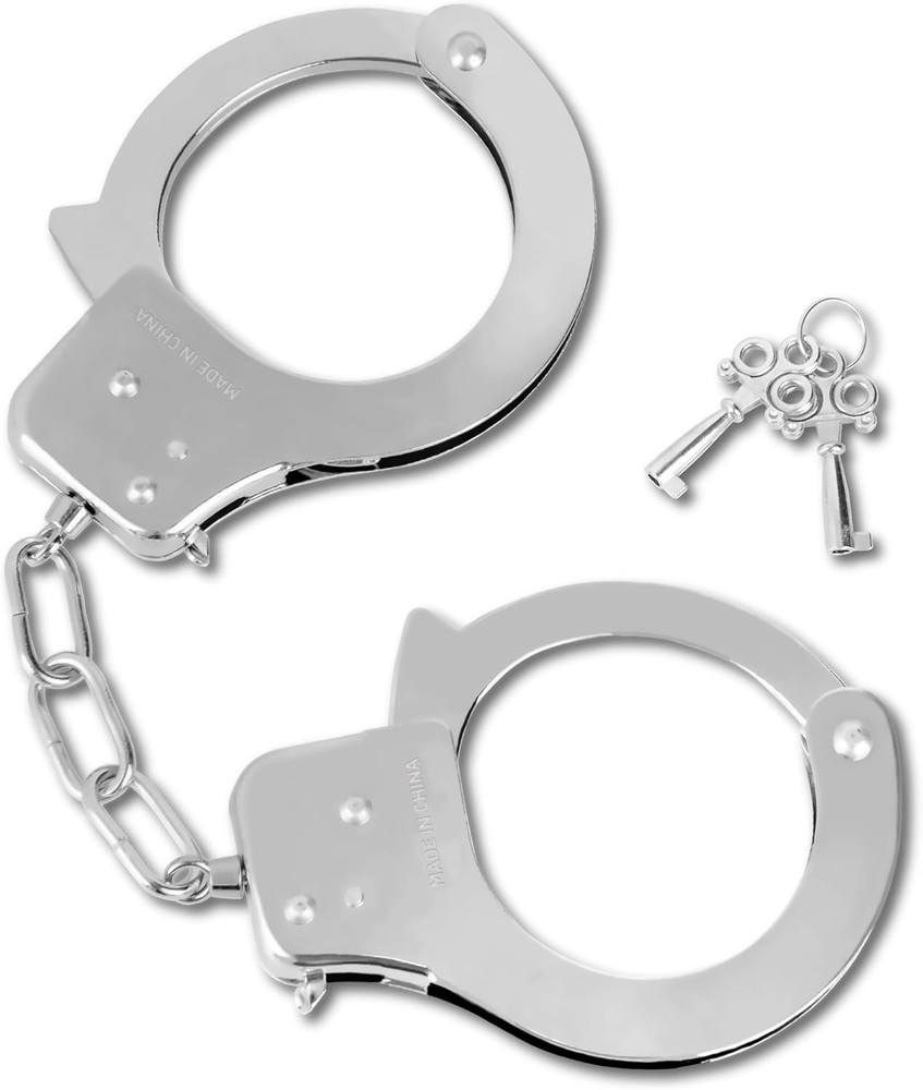 Adjustable Metal Handcuffs for Pretend Play