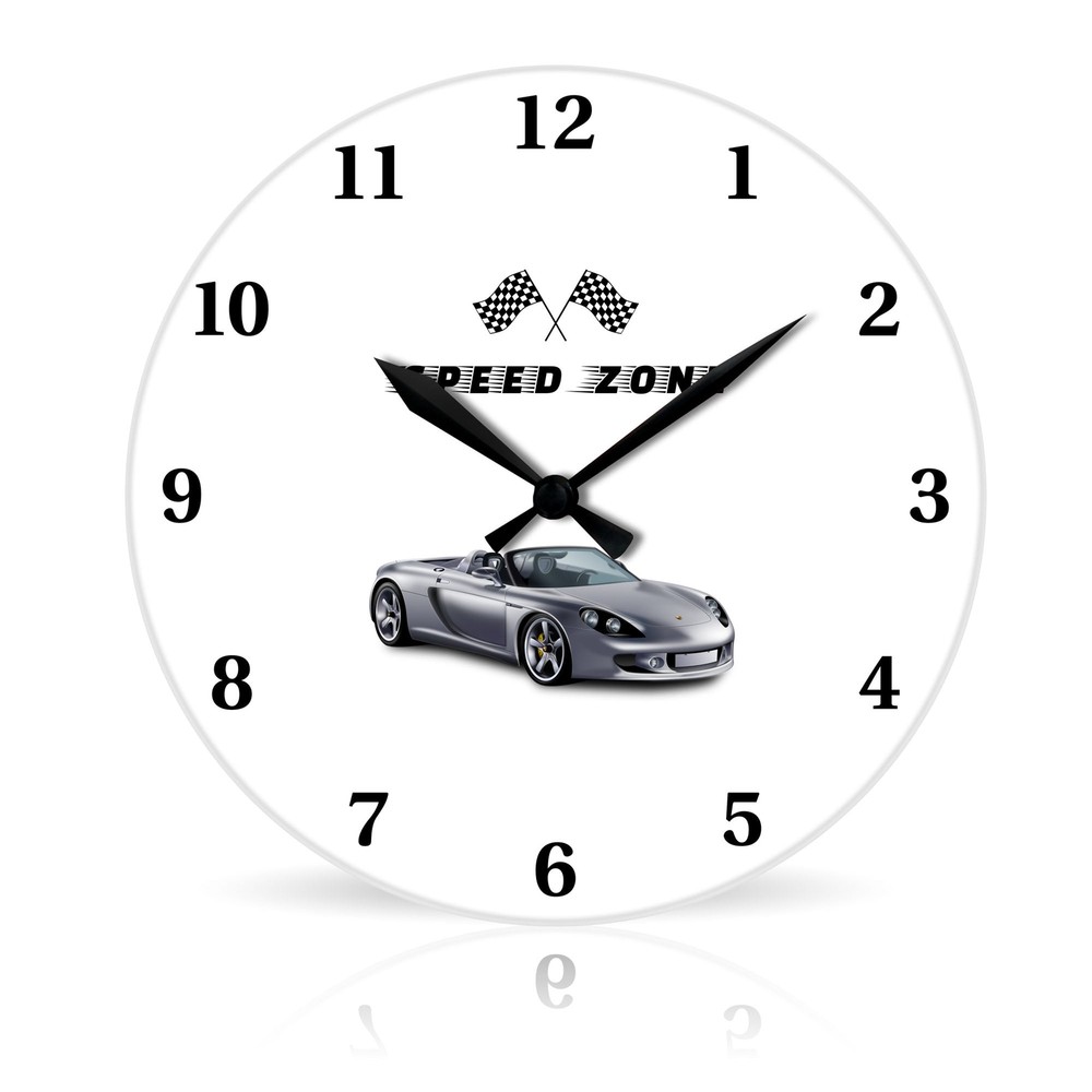 Speed Zone br Round Acrylic Wall Clock 10.75"