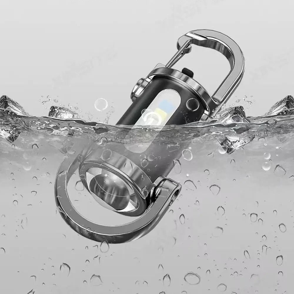 2PCS Portable Rechargeable Bright Keychain Flashlight Charger,Emboadlie Mode AE