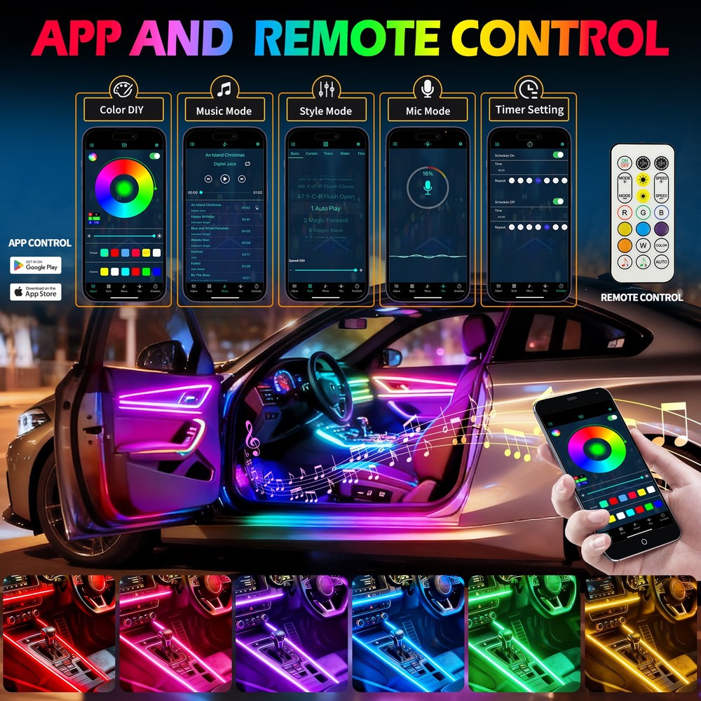 For Mercedes Benz C300 C350 C63 10in1 Ambient Lighting Interior LED Strip Light