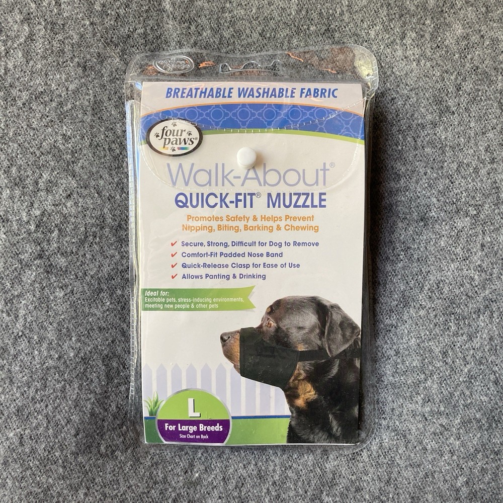 Four Paws Walk-About Quick-Fit Muzzle Nylon L for Large Breeds