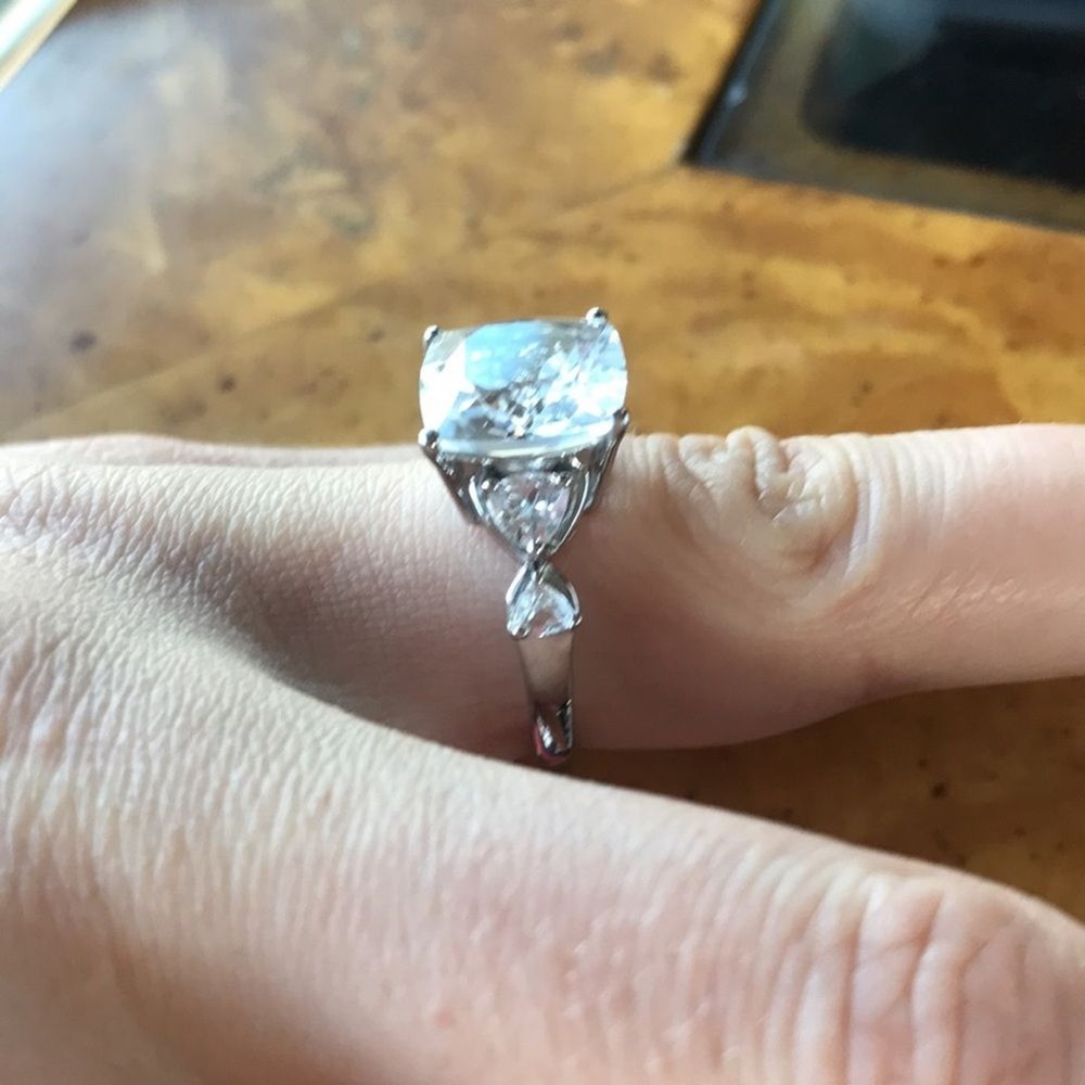 Natural White Topaz Sterling Silver Ring Size 7