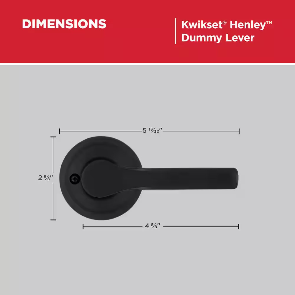 Henley Matte Black Half Dummy Door Handle