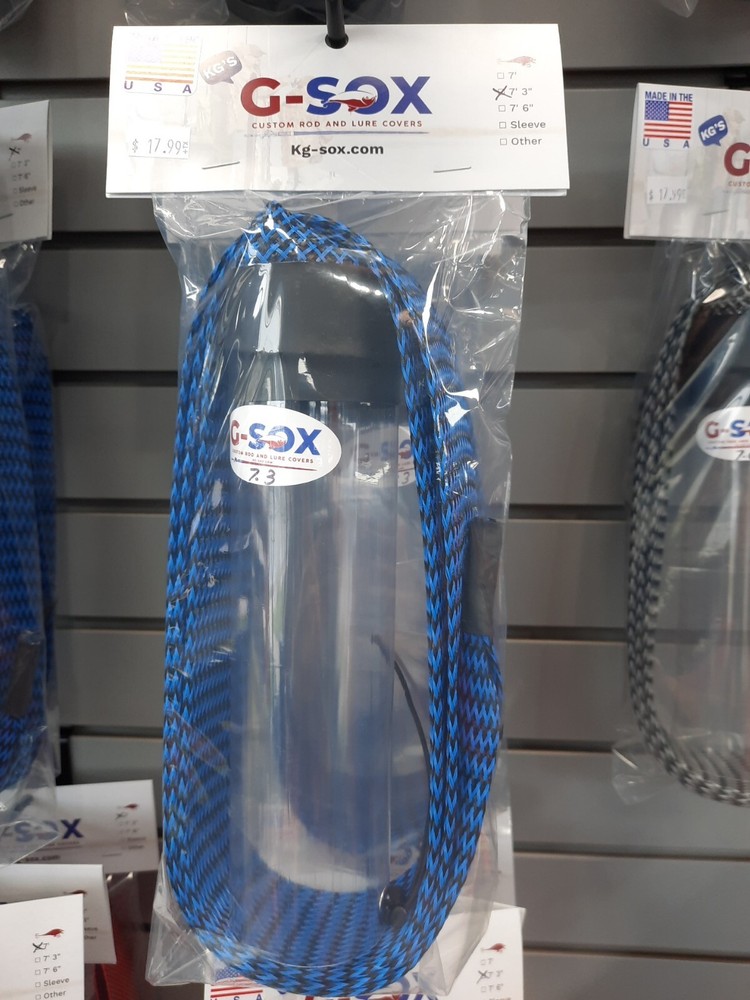 G-SOX Custom Rod And Lure Covers 7'3" Blue